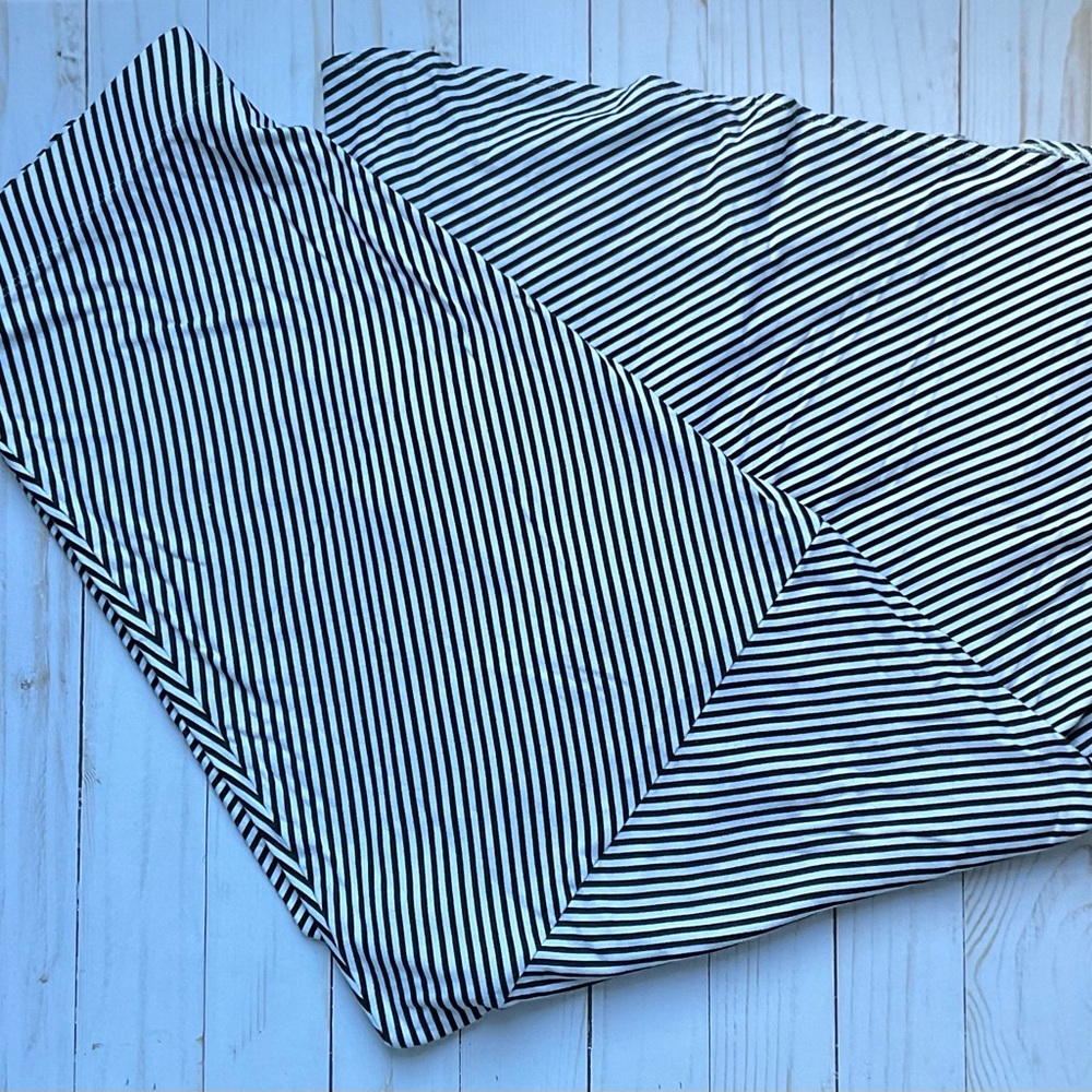 Chico's Black and White Striped Maxi Skirt